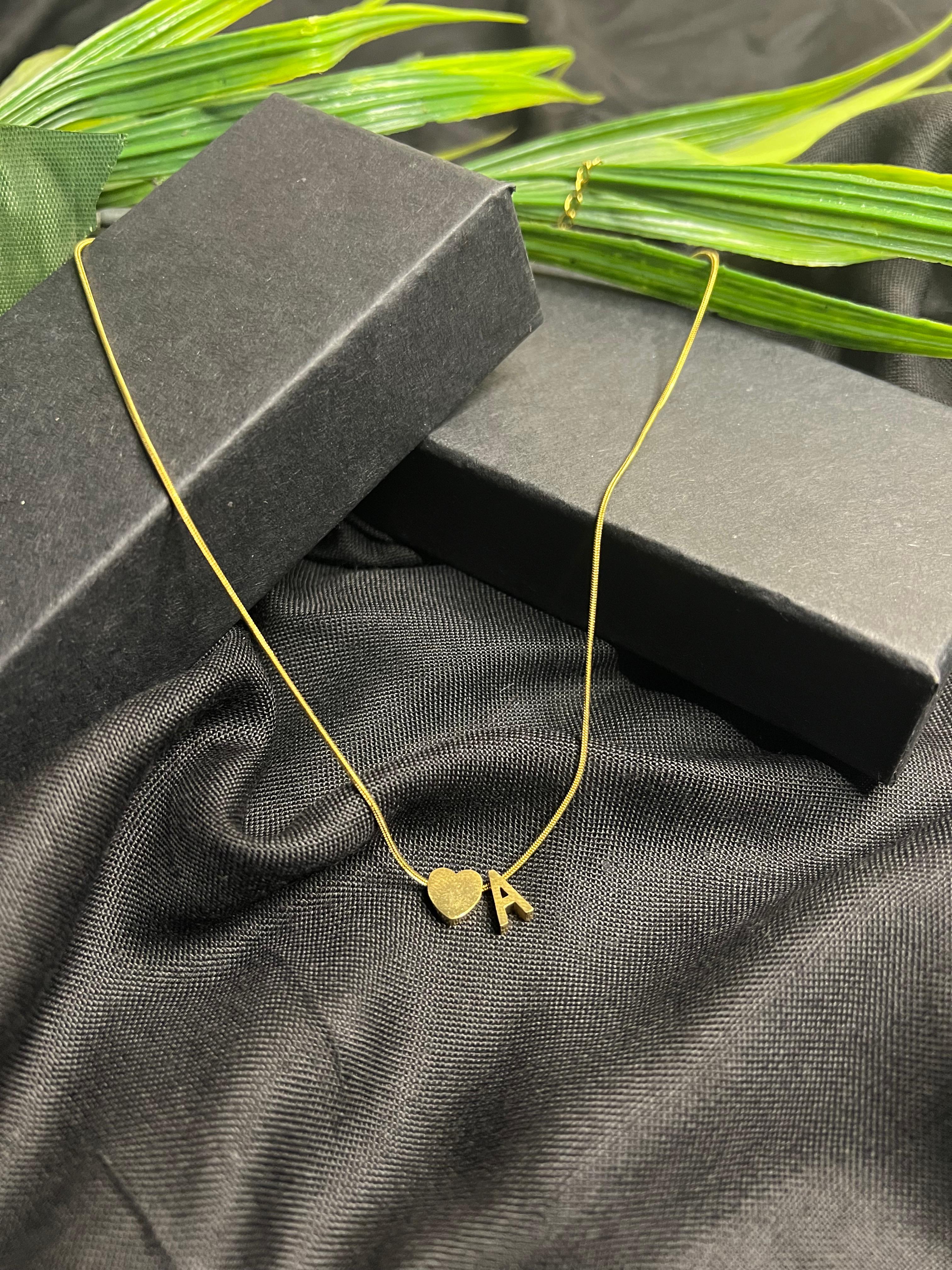 A ALPHABET HEART PENDANT