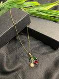 RED AND GREEN STONE PENDANT